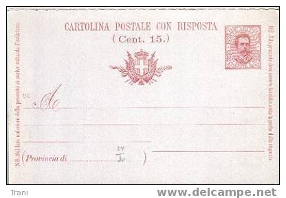 CARTOLINA POSTALE CON RISPOSTA - Anno 1893 - Entiers Postaux