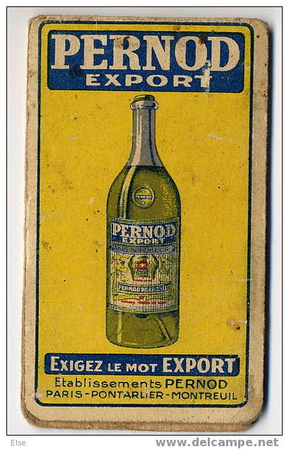 PERNOD EXPORT  -  PETIT CARNET PUBLICITAIRE - Alcools