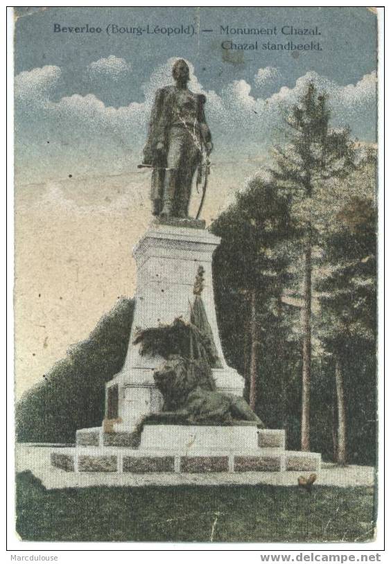 Beverlo. Beverloo (Leopoldsburg - Bourg Léopold). Beringen. Chazal Standbeeld. Monument Chazal. Gekleurd. Colorisée. - Leopoldsburg (Camp De Beverloo)