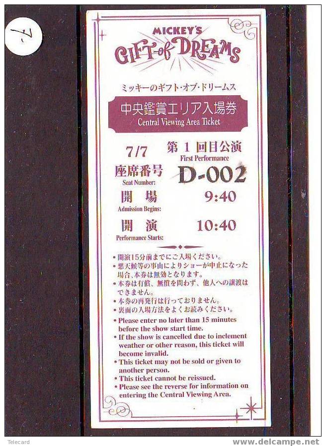 Disney Passport (7) Pass Ticket Tokyo Disneyland Japon - Disney