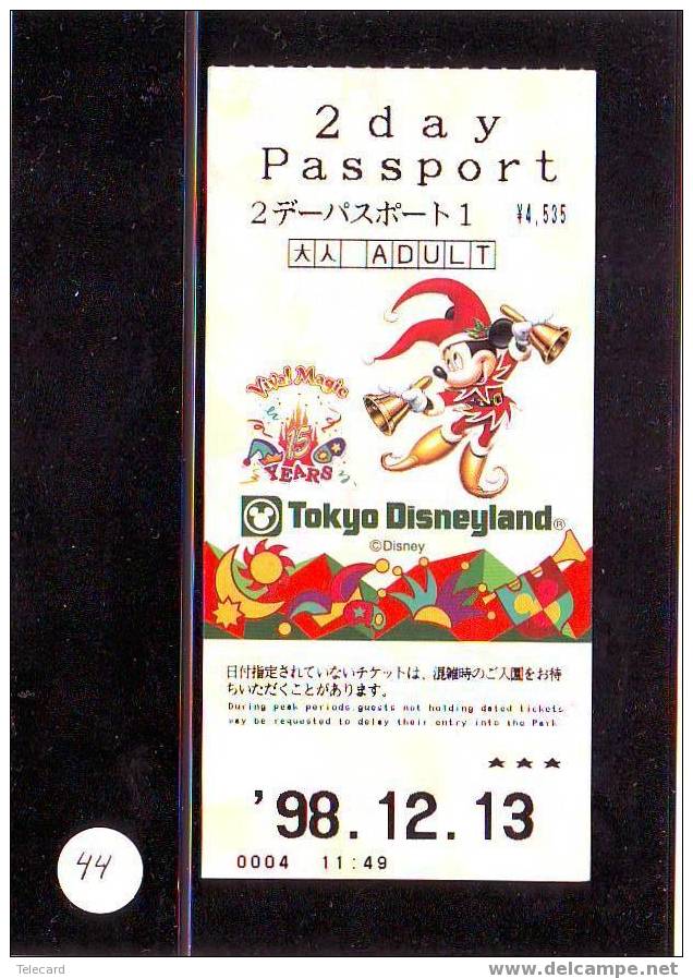 Disney Passport (44) Pass Ticket Tokyo Disneyland Japon - Disney