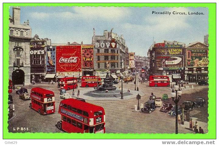 PICCADILLY CIRCUS, LONDON -  WELL  ANIMATED WITH 5 BUSSES - - Piccadilly Circus