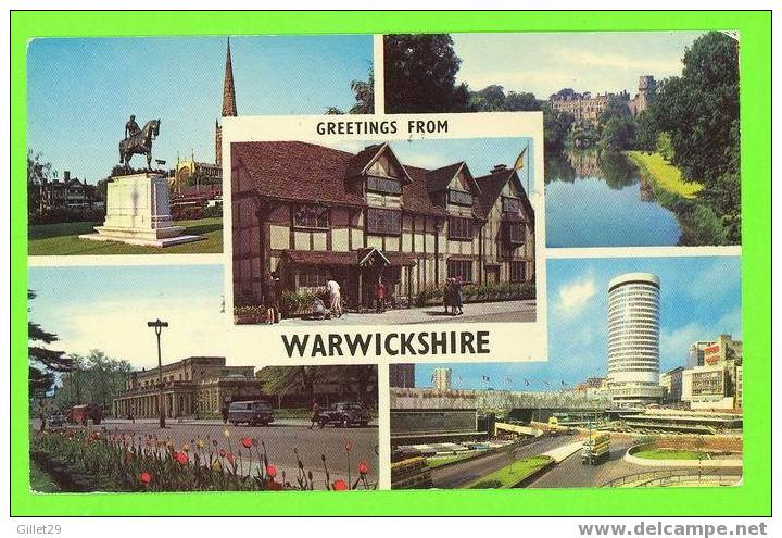 WARWICKSHIRE, UK  - GREETINGS FROM - 5 MULTIVUES  - TRAVEL - - Warwick