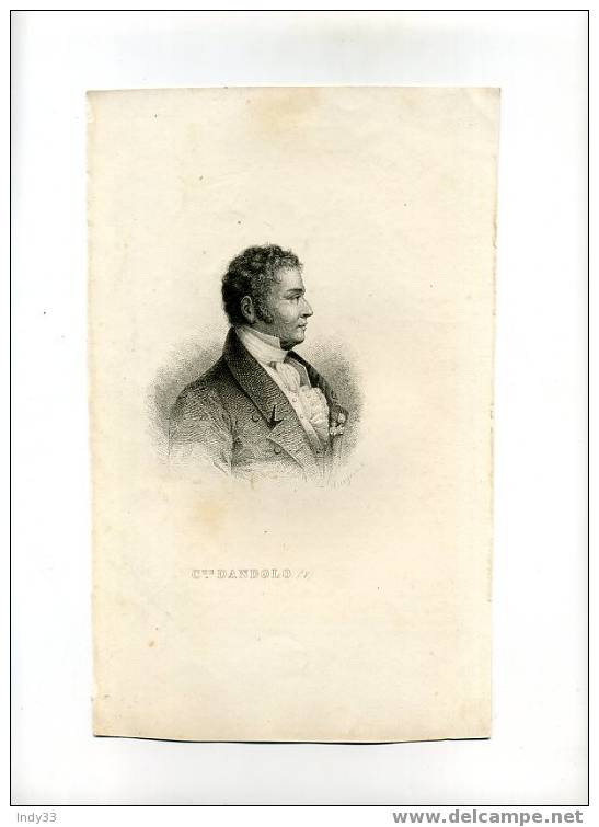 - PORTRAIT DU COMTE DANDOLO  . GRAVURE DU XIXe S. - Prints & Engravings