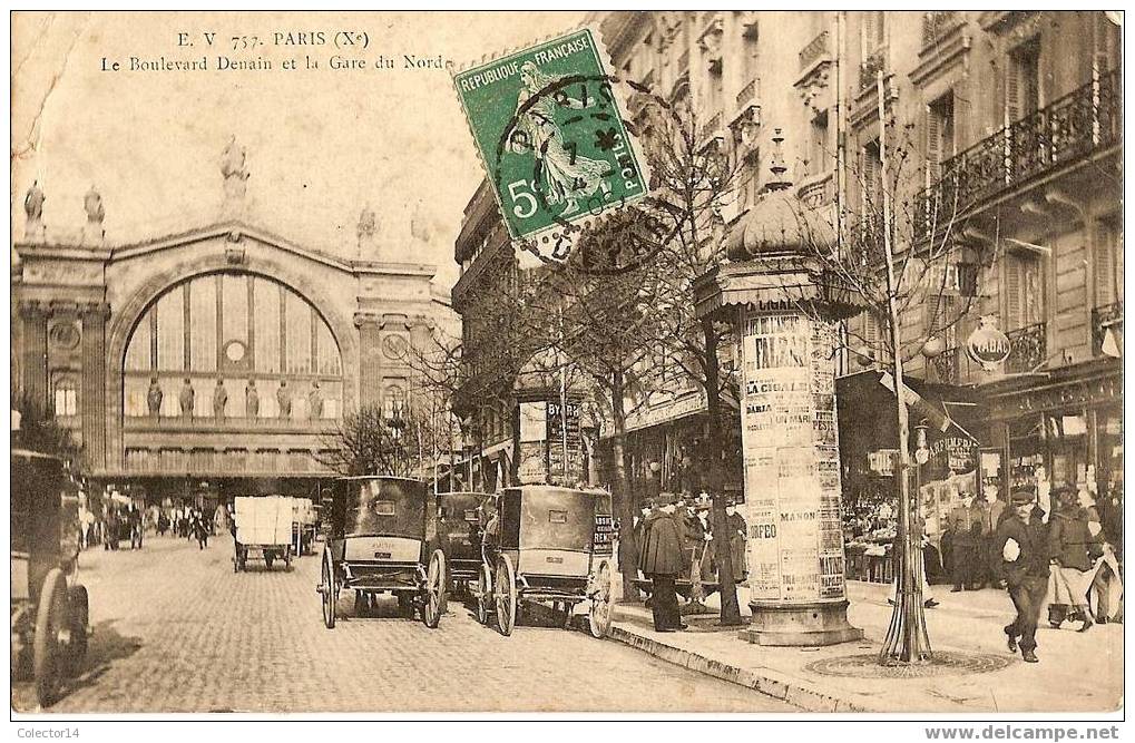 PARIS BVD DENAIN GARE DU NORD 1909 - Arrondissement: 10