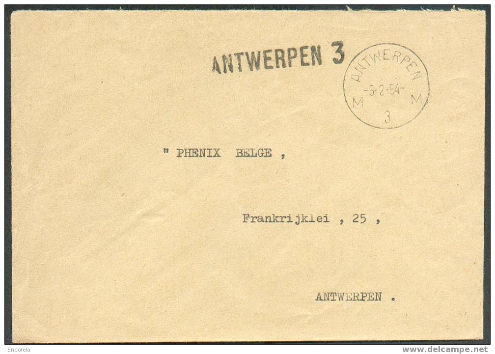 L. En Franchise Sc ANTWERPEN  Du 5-2-1954 + Griffe ANTWERPEN 3.  Superbe Frappe  - 2639 - Griffes Linéaires