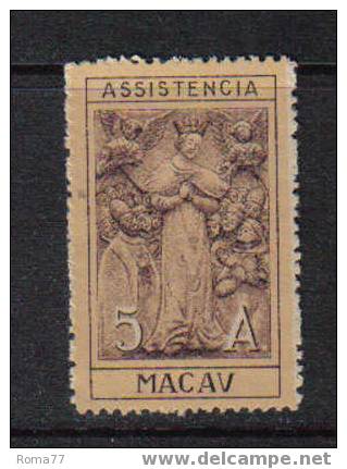 PC102C - MACAO , Assistencia N. YVERT 266 Senza Gomma. - Usati