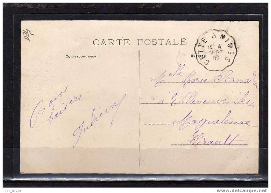 34 FRONTIGNAN Esplanade, Animée, Attelages, Ed Revellat, 1909 - Frontignan