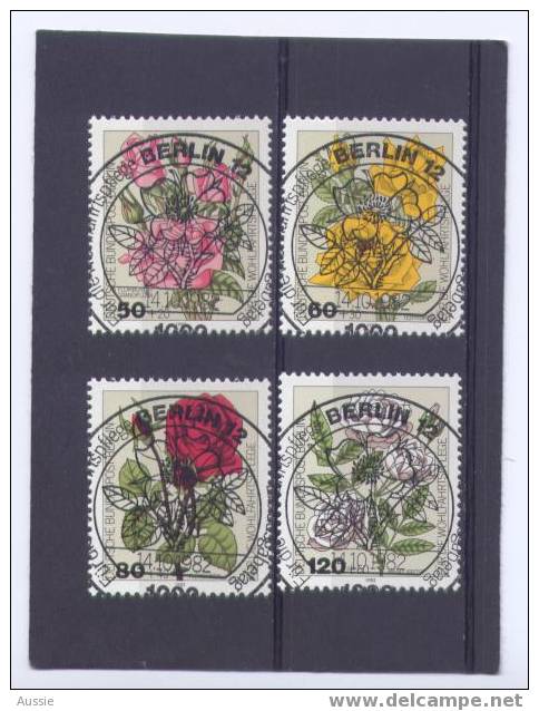 Berlin Berlijn 1982 Yvertn° 641-44 Mi 680-83 (°) Used Cote 9 Euro Bloemen Fleurs Flowers - Roses