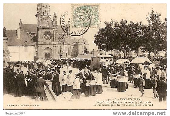 Ste-Anne-d´Auray-56-rare Congrés De La Jeunesse Bretonne Belle Carte Trés Animée - Sainte Anne D'Auray