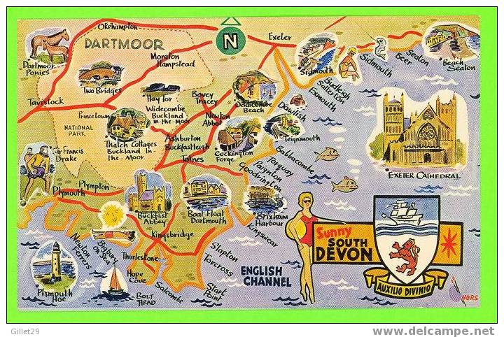 MAPS - SUNNY SOUTH DEVON SCENIC MAP - - Cartes Géographiques