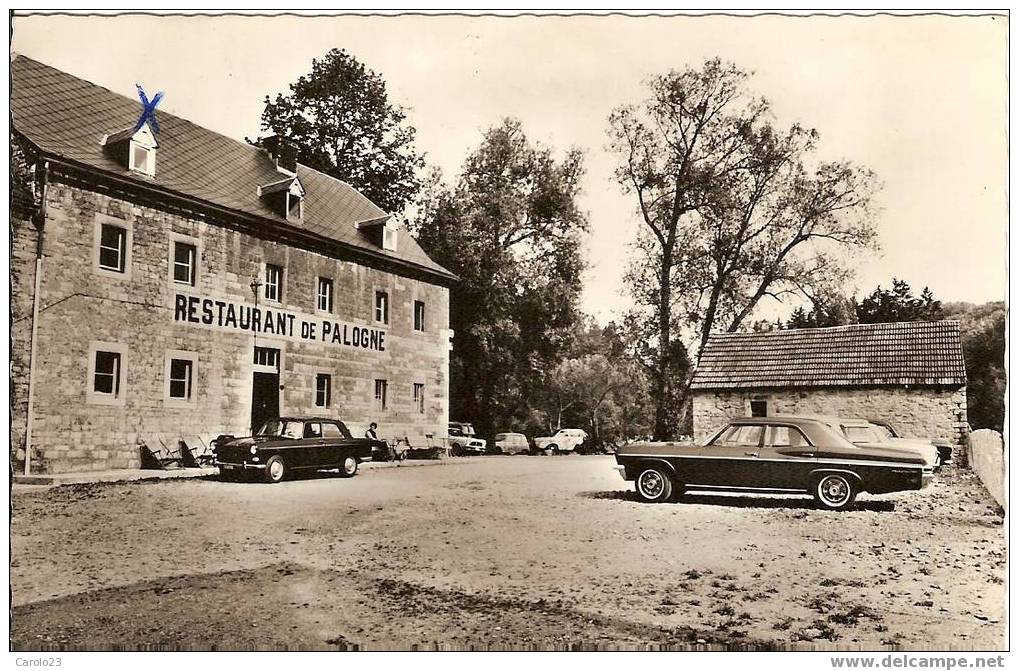 BOMAL  SUR  OURTHE  :  RESTAURANT   "  FERME  DE  PALOGNE  "     AVEC  OLDTIMERS - Durbuy