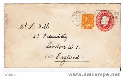 C-045/ - KANADA  -Victoria-London 1926, GA Mit Zusatzmarke - Cartas & Documentos