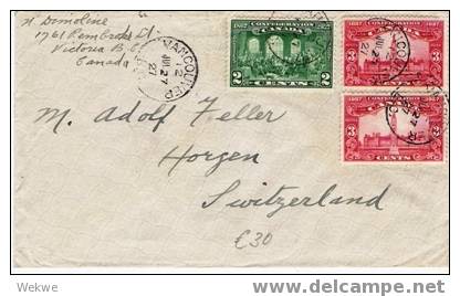 C-046/  KANADA - Confederation 1927, Brief In Die Schweiz - Covers & Documents