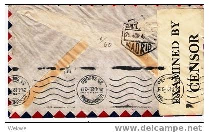 C-049/ KANADA -  Bankbrief Nach Spanien 1942 Mit Can./Span.  Mit Zensur - Briefe U. Dokumente