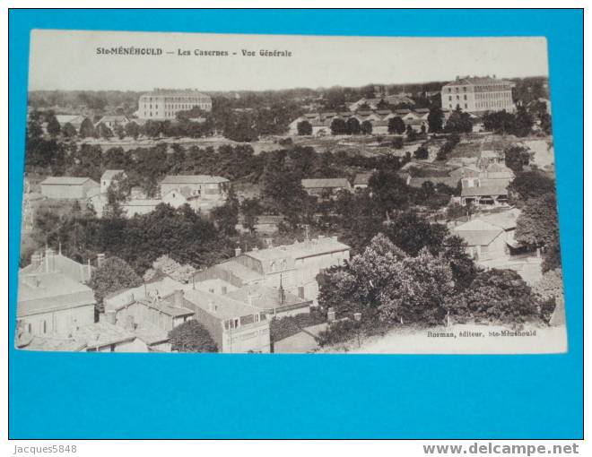 51) Sainte Ménéhould - Les Casernes - Vue Générale  - Année  - édit Rosman - Sainte-Menehould