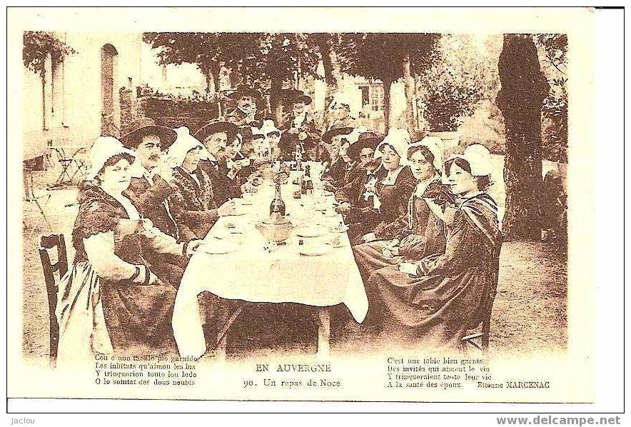 EN AUVREGNE REPAS DE NOCE TEXTE DE DE MARSENAC REF  30117 - Noces