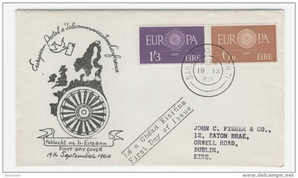 Eire - Busta Fdc Con Serie Completa: Europa CEPT 1960 - 1960