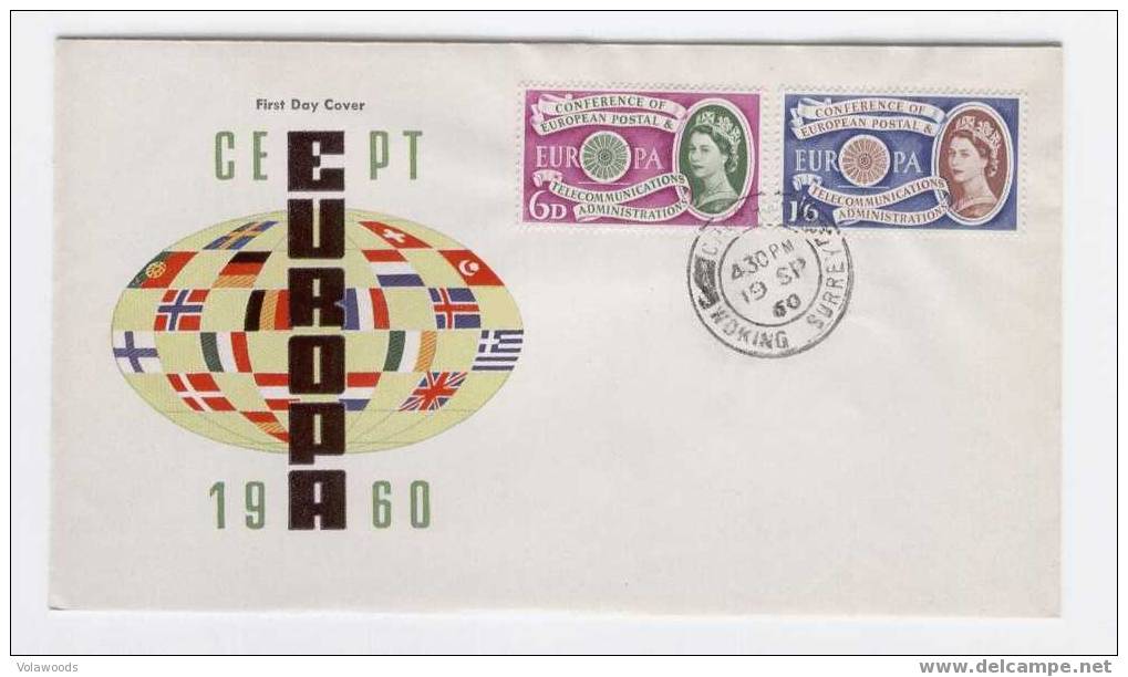 Regno Unito - Busta Fdc Con Serie Completa: Europa CEPT 1960 - 1960