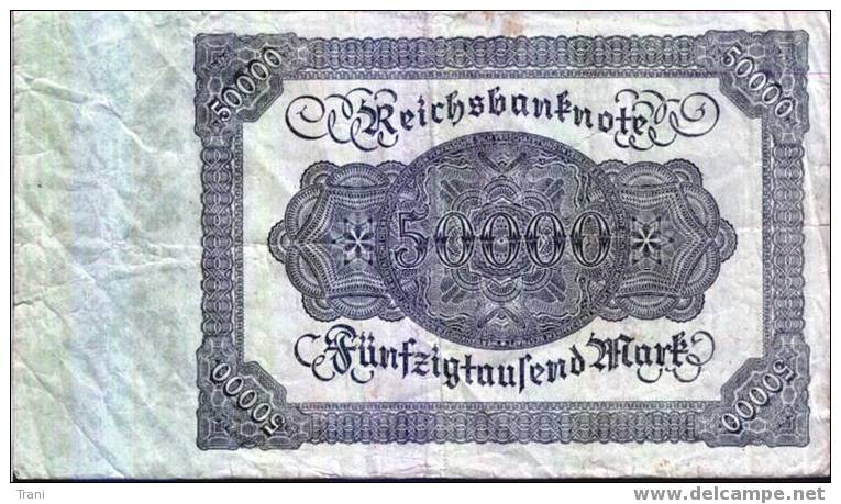 BANCONOTA DELLA GERMANIA DA 50000 - 1922 - 50.000 Mark