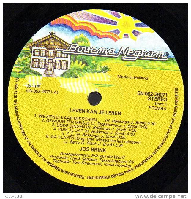 * LP * JOS BRINK - LEVEN KAN JE LEREN (1978 Ex-!!!) - Other - Dutch Music
