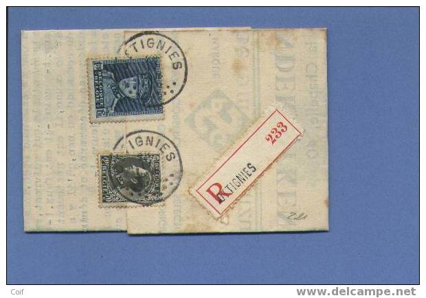 320+401 Op Aangetekende Brief Met Cirkelstempel OTTIGNIES - 1934-1935 Leopold III