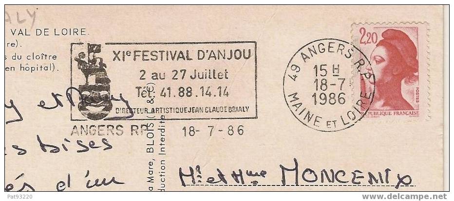 FRANCE/ XI FESTIVAL D'ANJOU Juillet 1986/ FLAMME Sur CPM Entière /Directeur J.C. BRIALY/ - Theater