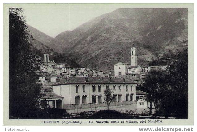 D06 - LUCERAM - LA NOUVELLE ECOLE ET LE VILLAGE, CÔTE NORD-EST - Lucéram