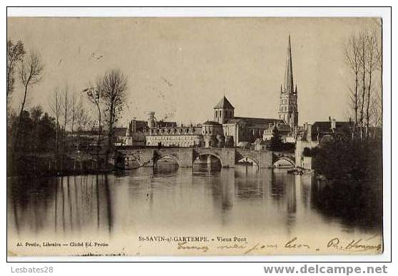 CPA 86.-St-SAVIN-S/-CARTEMPLE.-Vieux Pont - Saint Savin