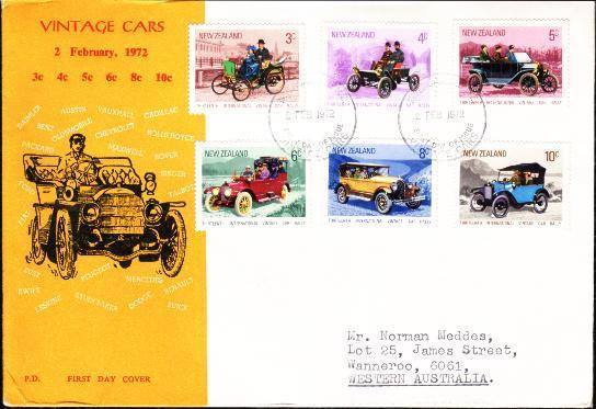 New Zealand 1972 FDC: Vintage Cars - Autres & Non Classés