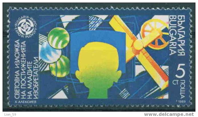 3766 Bulgaria 1989 Young Inventors  Exhibition WIPO ** MNH /Erfindermesse, Plovdiv; Weltausstellung EXPO 91 Plovdiv - Astronomy