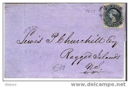 C-St002/  NEUSCHOTTLAND - Cover, Victoria 5 Cents, Halifax 19.3.1863, Ragged Islands(SG 13) - Briefe U. Dokumente