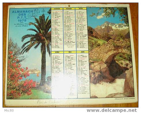 Calendrier PTT 1979 Pas De Calais - Tamaño Grande : 1971-80