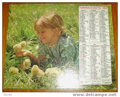 Calendrier PTT 1982 Somme - Grand Format : 1981-90