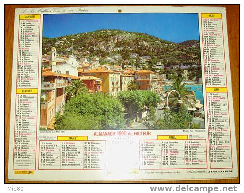 Calendrier PTT 1990 Pas De Calais - Formato Grande : 1981-90