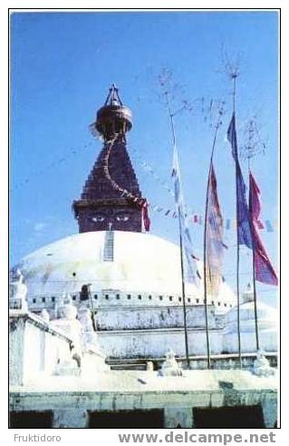 AKNP Nepal Postcards Kathmandu Buddhist Stupa - Taleju Temple - Nepal