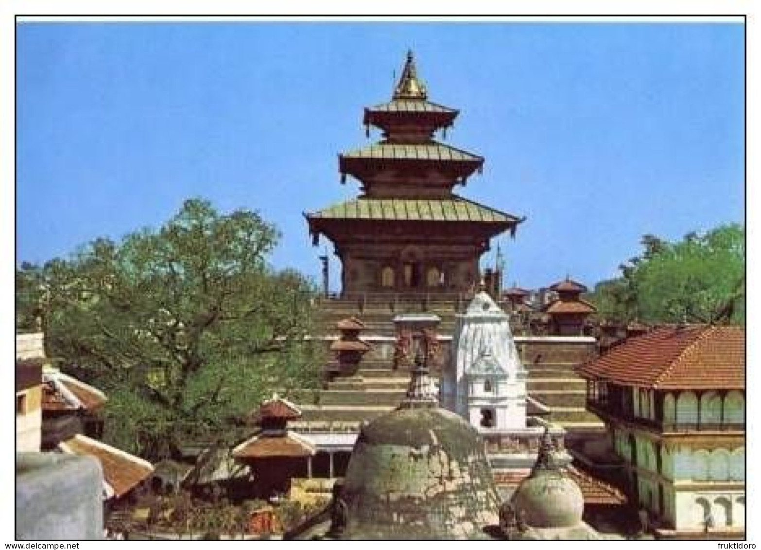 AKNP Nepal Postcards Kathmandu Buddhist Stupa - Taleju Temple - Nepal