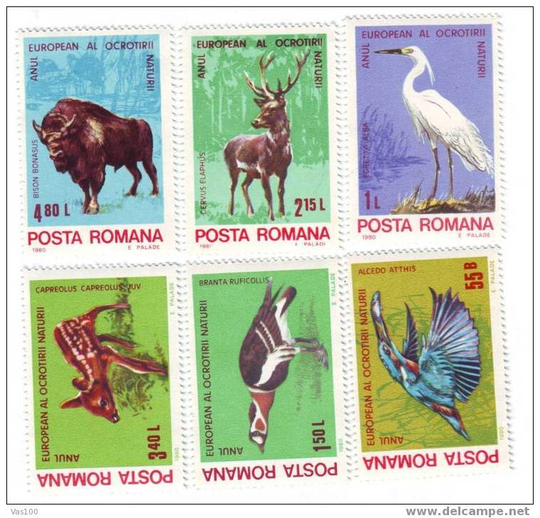 Romania 1977 Protected; Animals Birds ,MNH,OG. - Wild