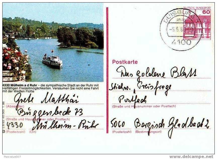 A00024 - Entier Postal - Carte Postale  D'allemagne - Postkarte - 4330 Mülheim A D Ruhr - Sammlungen
