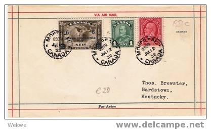 C-FD001/  KANADA - Ottawa-Konfrerenz 12.07.32 Nach Bardstown, Kentucky - Lettres & Documents