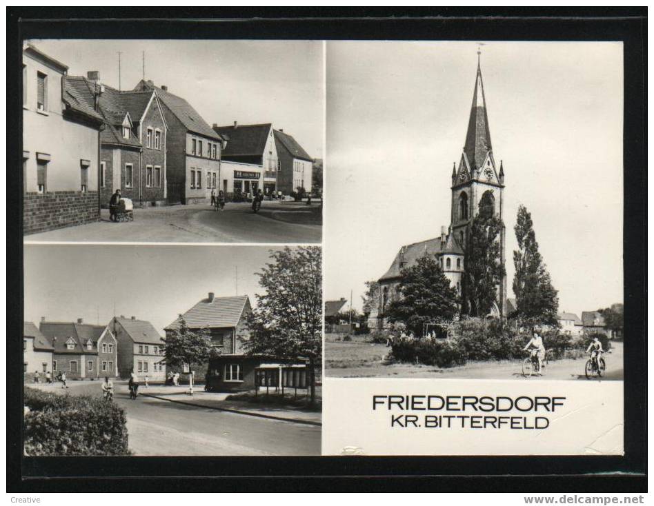 Friedersdorf  (Kreis Bitterfeld) Dorfplatz Mit Kirche - Bitterfeld