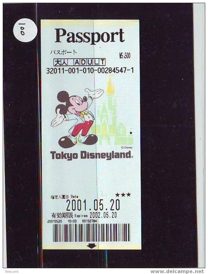 Disney Passport (100) Pass Ticket Tokyo Disneyland Japon - Disney