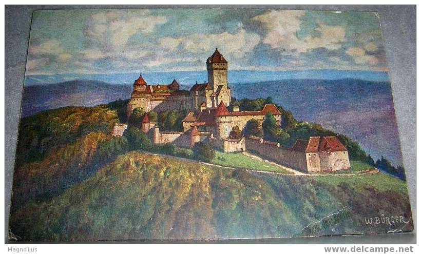 Germany,Hochkoenigsburg,Castle,Fortress,Art,Painting,Signatured,vintage Postcard - Elsass
