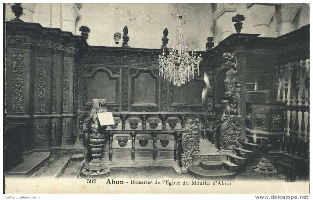 23 AHUN BOISERIE EGLISE MOUTIER Ed THG N°502 Etat TTB Dest N/V /C1628 - Moutier D'Ahun