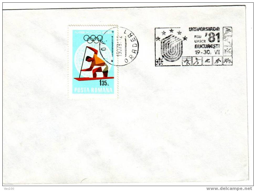 ROMANIA VERY RARE COVER WITH CANCELL ROWING 1981! - Canoa