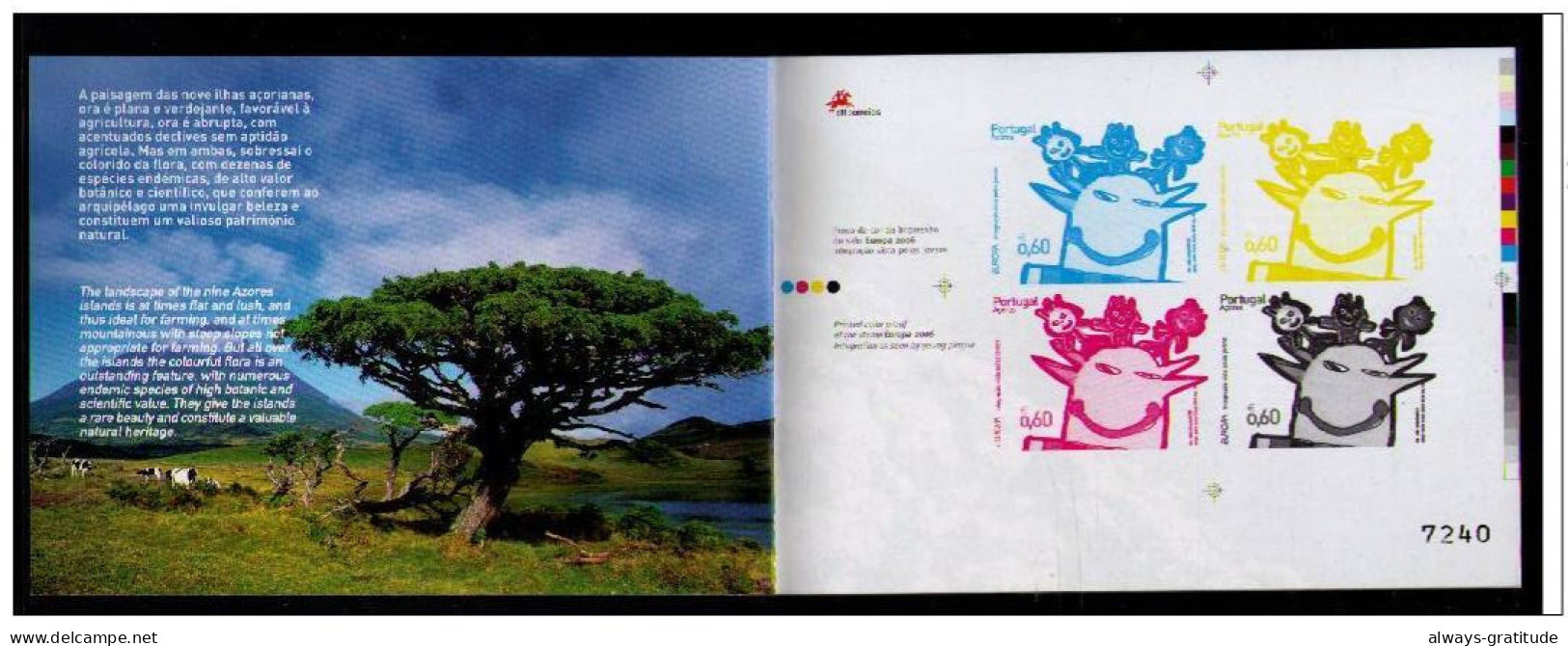 Sp227 AZORES Island 2006 BOOKLET (tirage 7500ex) With PRINTED COLOR PROOF Numération To Portugal - 2006