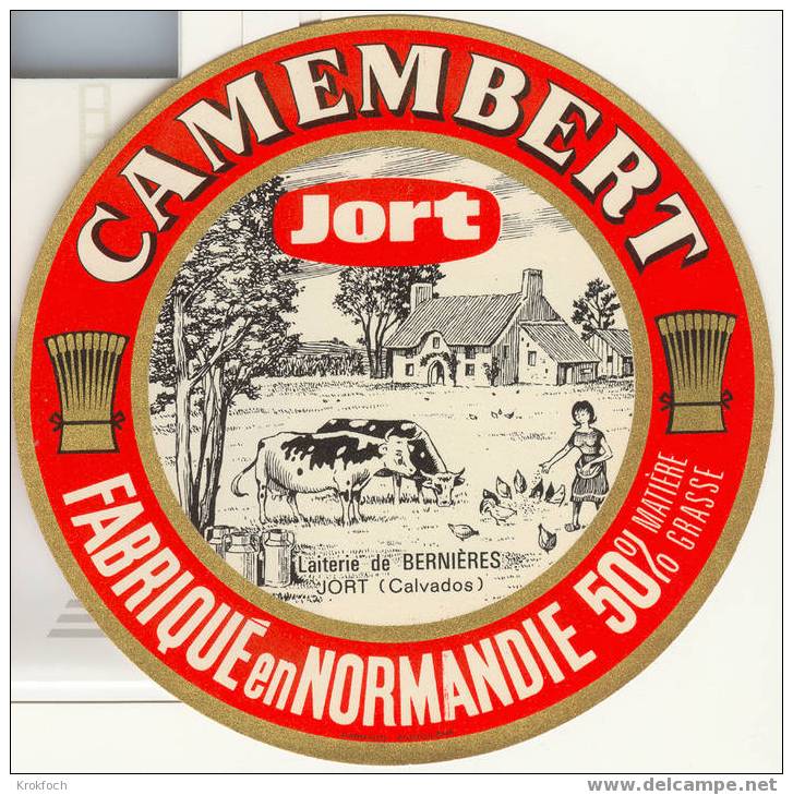 Etiquette Neuve (non Collée) Camembert Jort Calvados Normandie - Vaches - Fromage