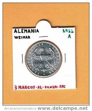 ALEMANIA (Weimar Republic) 1.922 A 3 MARCOS Km#29-Al S/C   DL-402 - 1 Renten- & 1 Reichspfennig