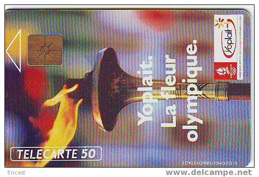 YOPLAIT FLAMME OLYMPIQUE 50U GEM 12.90 BON ETAT - 1990