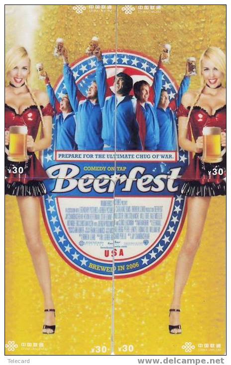 Film BEERFEST  Puzzle Of 4 Phonecards - Puzzle